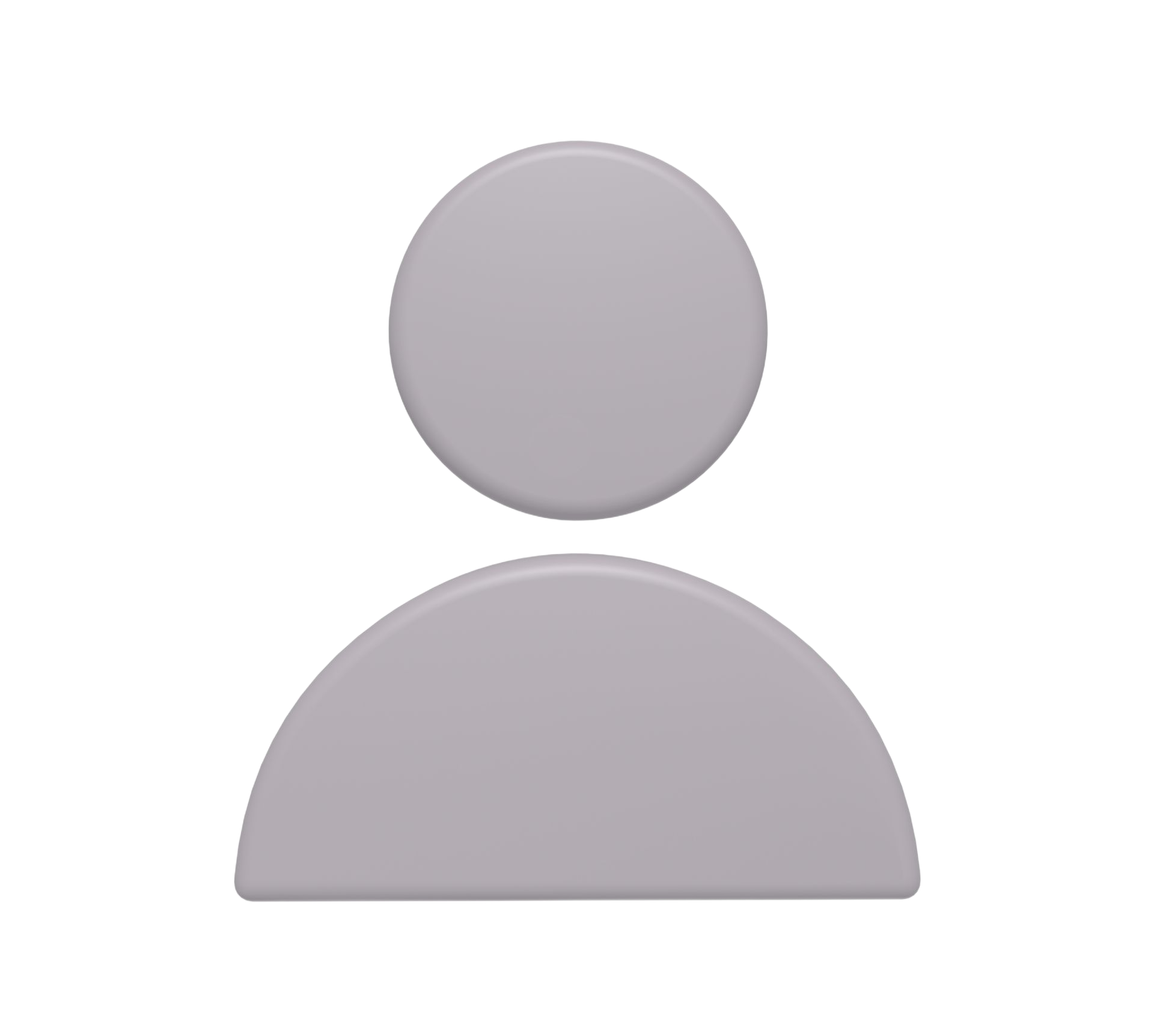 A light gray, stylized icon of a human head and shoulders centered on a white background.