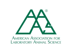 The green logo of the American Association for Laboratory Animal Science, featuring the stylized letters AAAS in a triangle.