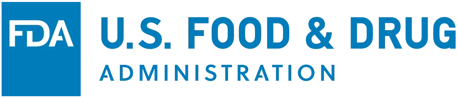 The official logo of the U.S. Food and Drug Administration (FDA) in blue and white.