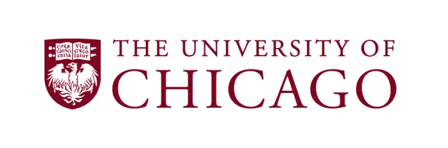 The University of Chicago logo: a maroon shield with a phoenix and an open book, next to the institution's name.