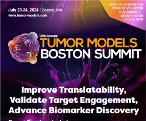 12th Annual Tumor Models Boston Summit, July 23-24, 2024, in Boston, MA. Event promotes cancer research and development.