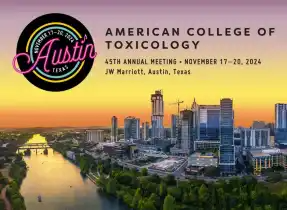 An announcement for the American College of Toxicology 45th Annual Meeting in Austin, Texas, November 17–20, 2024.