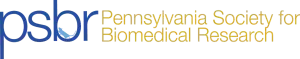 Logo for the Pennsylvania Society for Biomedical Research, featuring the blue letters 