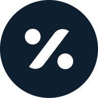 Circular logo with orange and blue segments, on a dark blue background.