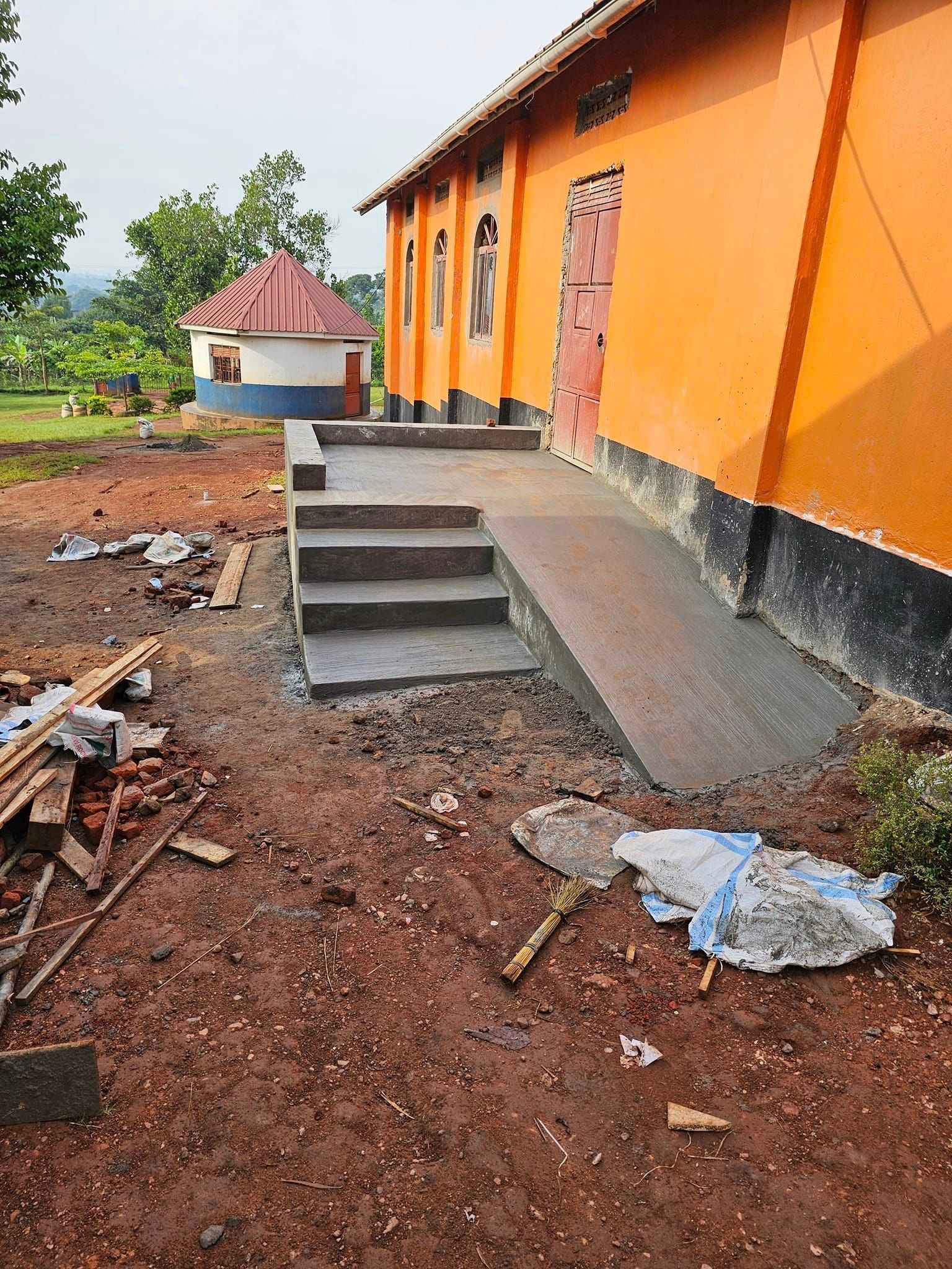 Start of an accessible entrance in Uganda