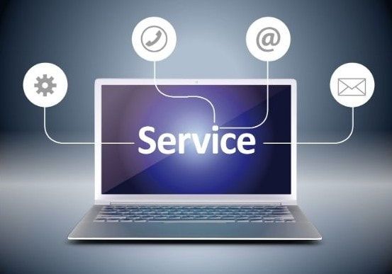 Silver Apple Air Laptop displaying 