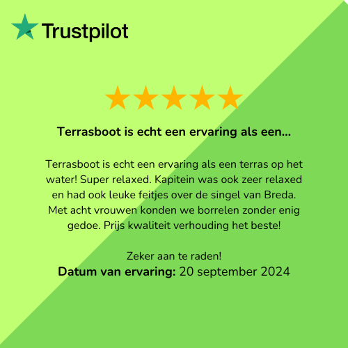 A trustpilot review for terrasboot is echt een ervaring als een