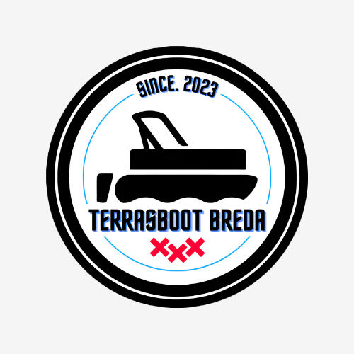 Een logo voor terrasboot breda met een boot in een cirkel