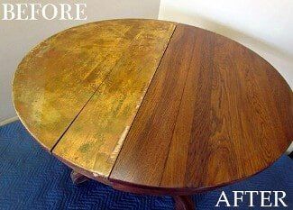 before and after refinished table in Azusa, CA