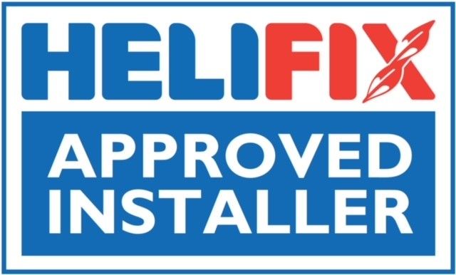 A blue sign that says helifix approved installer