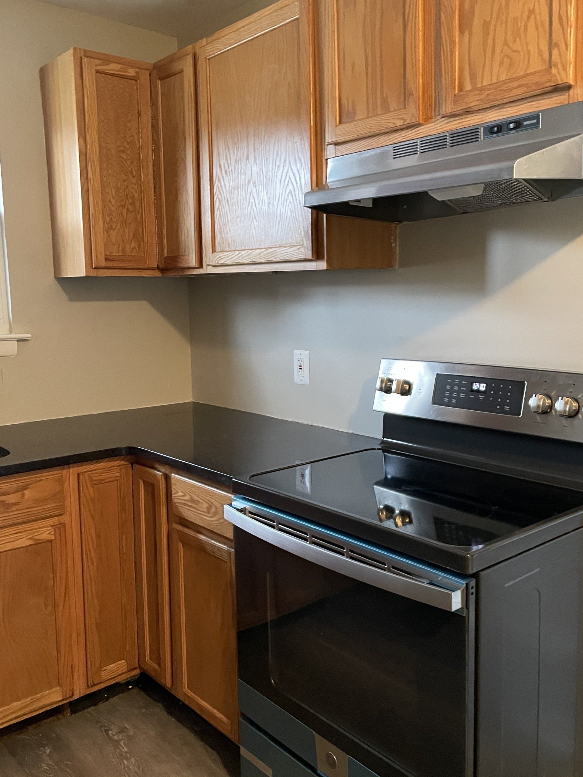 kitchen with black appliances