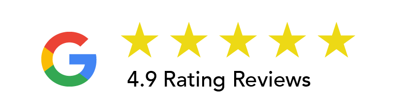 Google logo with 4.9-star rating and reviews.