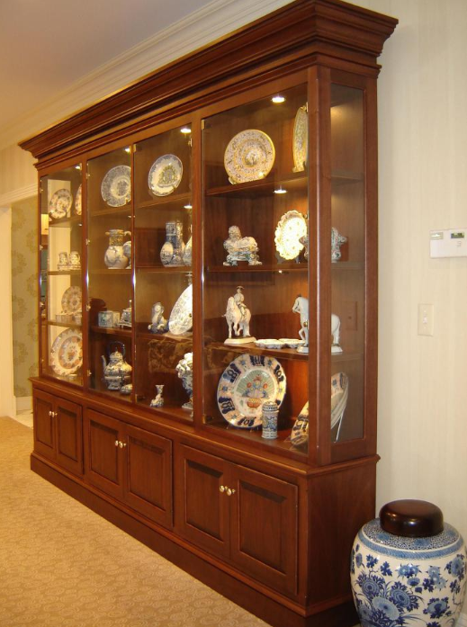 Mahogany Display Cases for Delft Collection - Short Hills, NJ