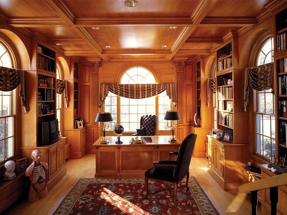 Physician's Home office w/ desk - Glazed maple - Colt's Neck NJ