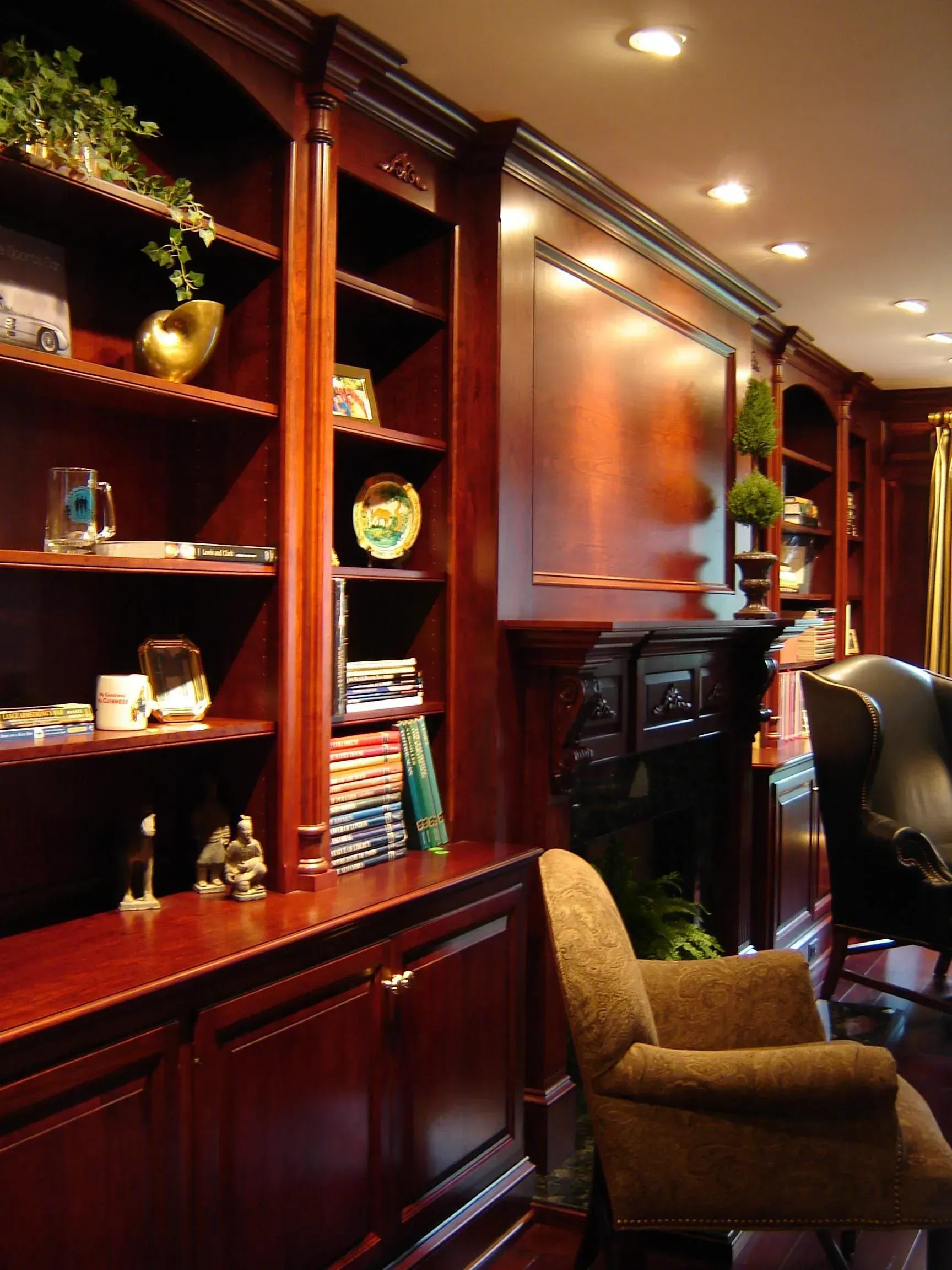 Carved Mantel with Bookcases - Bernardsville, NJ