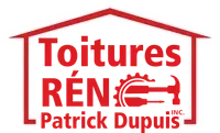 Un logo rouge et blanc pour une entreprise appelée toiture ren patrick dupuis.