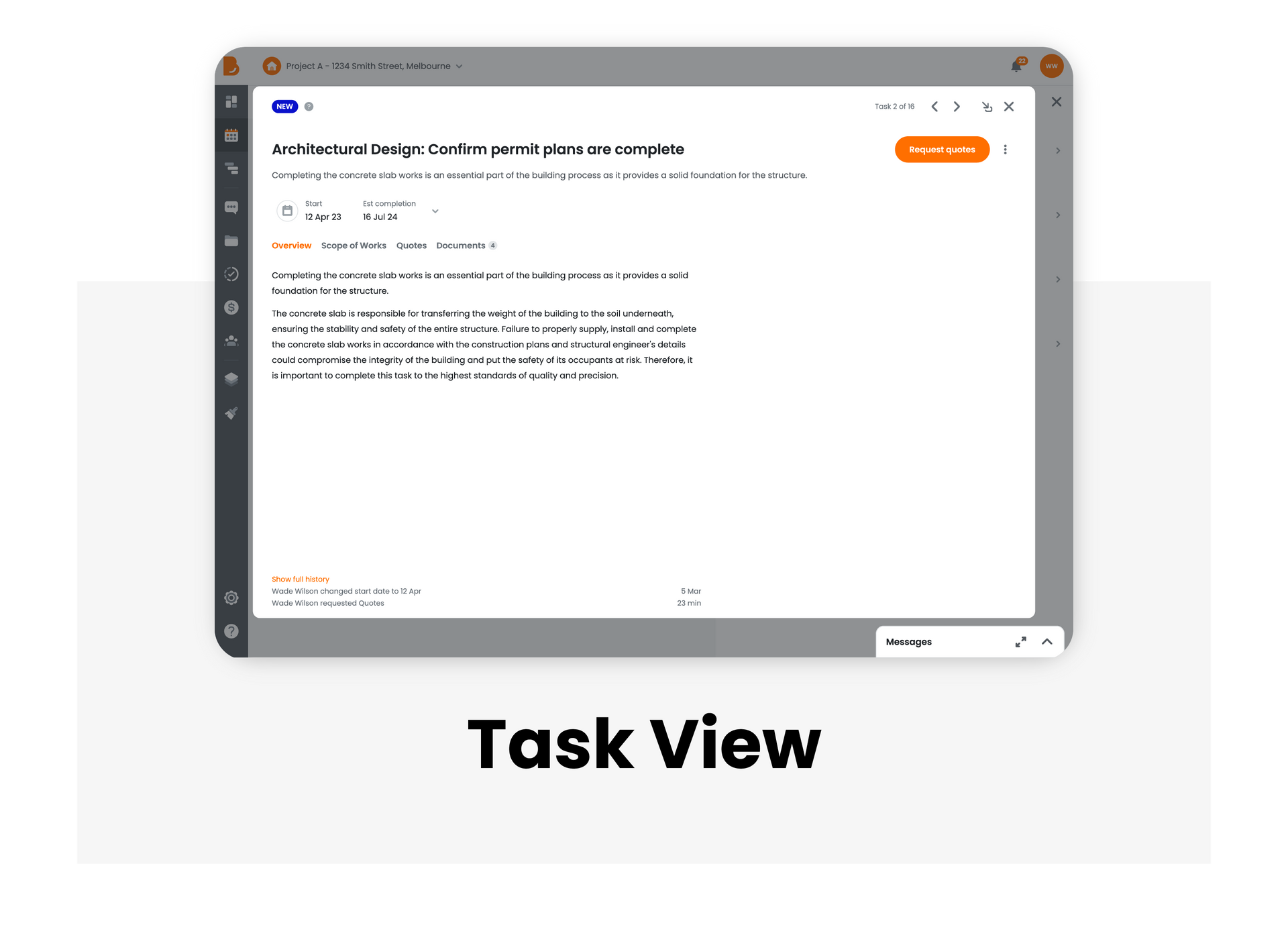 Submit Feedback with Build Buddy - Task view.