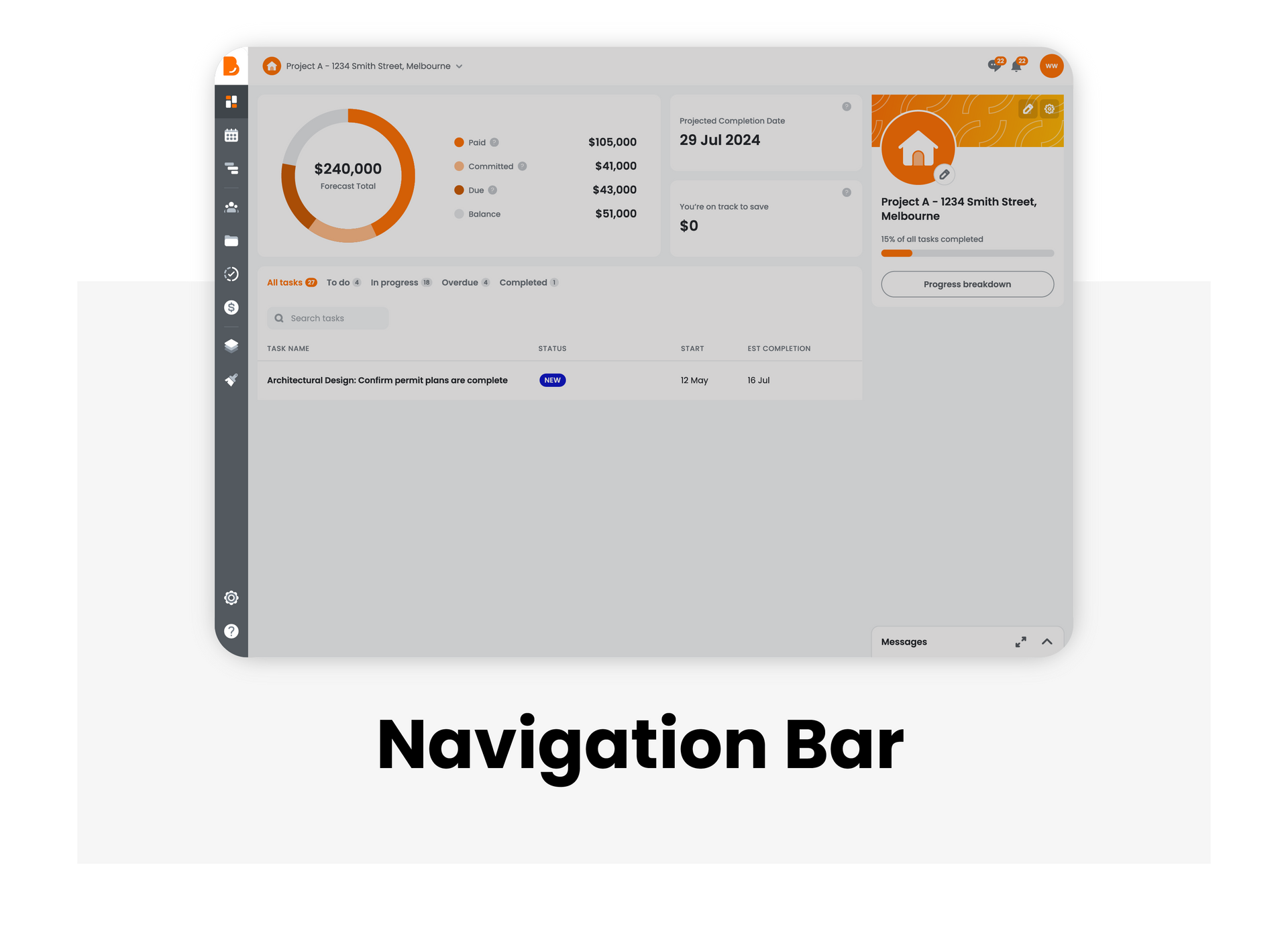 Submit Feedback with Build Buddy - Navigation bar.