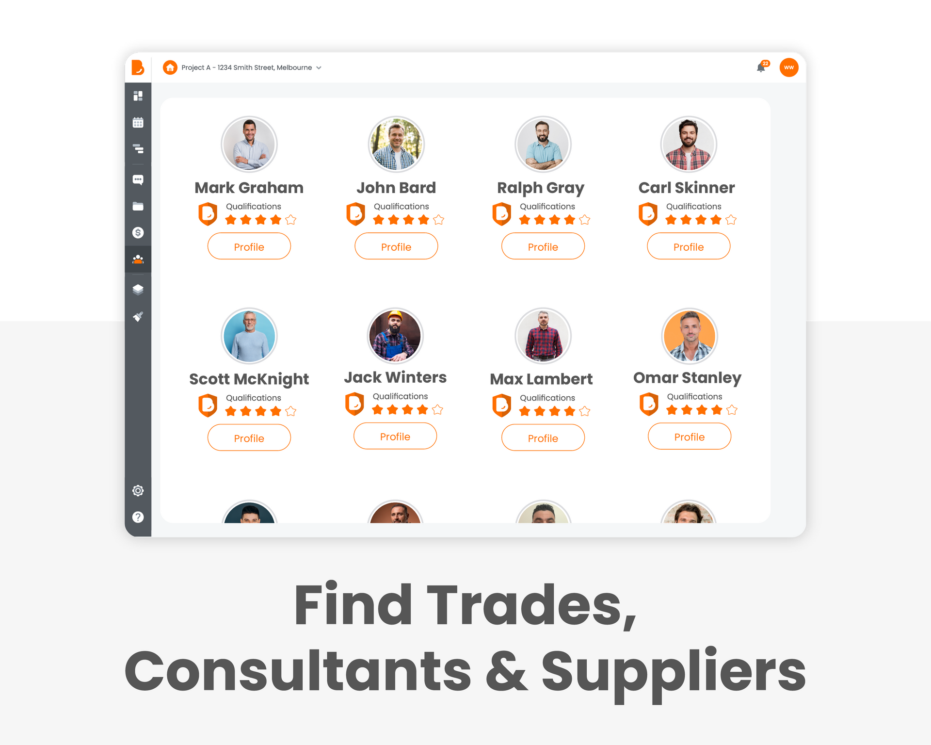 Build Buddy application - Find trades, consultants, suppliers.