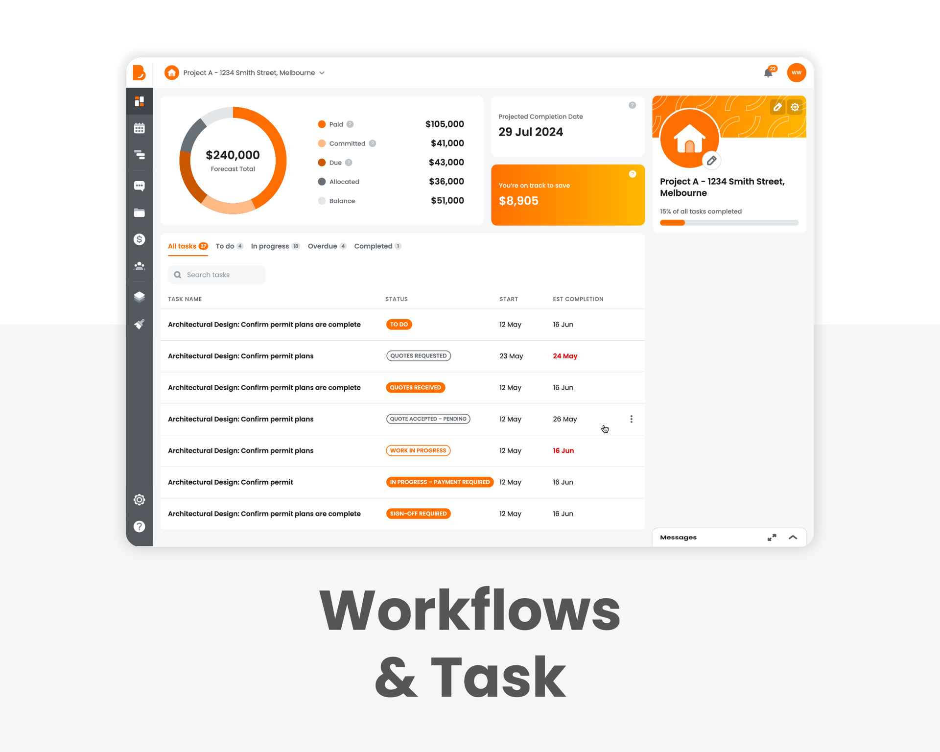 Build Buddy mobile app - workflows and tasks management.
