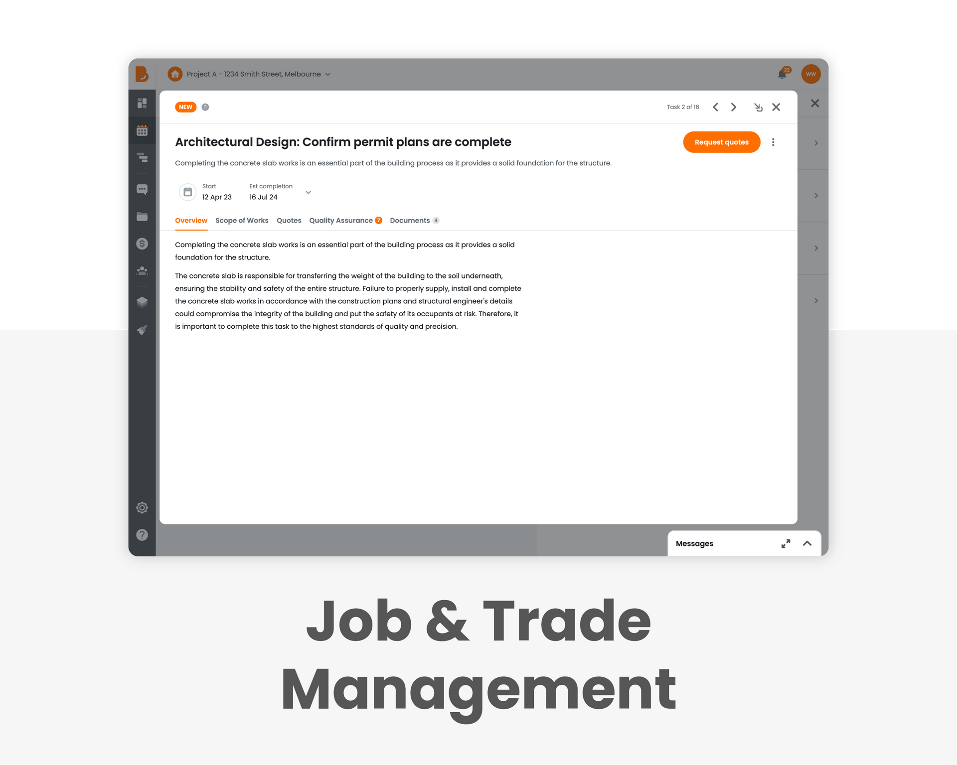 Build Buddy application - Job and Trade management.