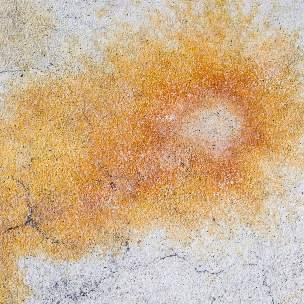 Rust stains in concrete