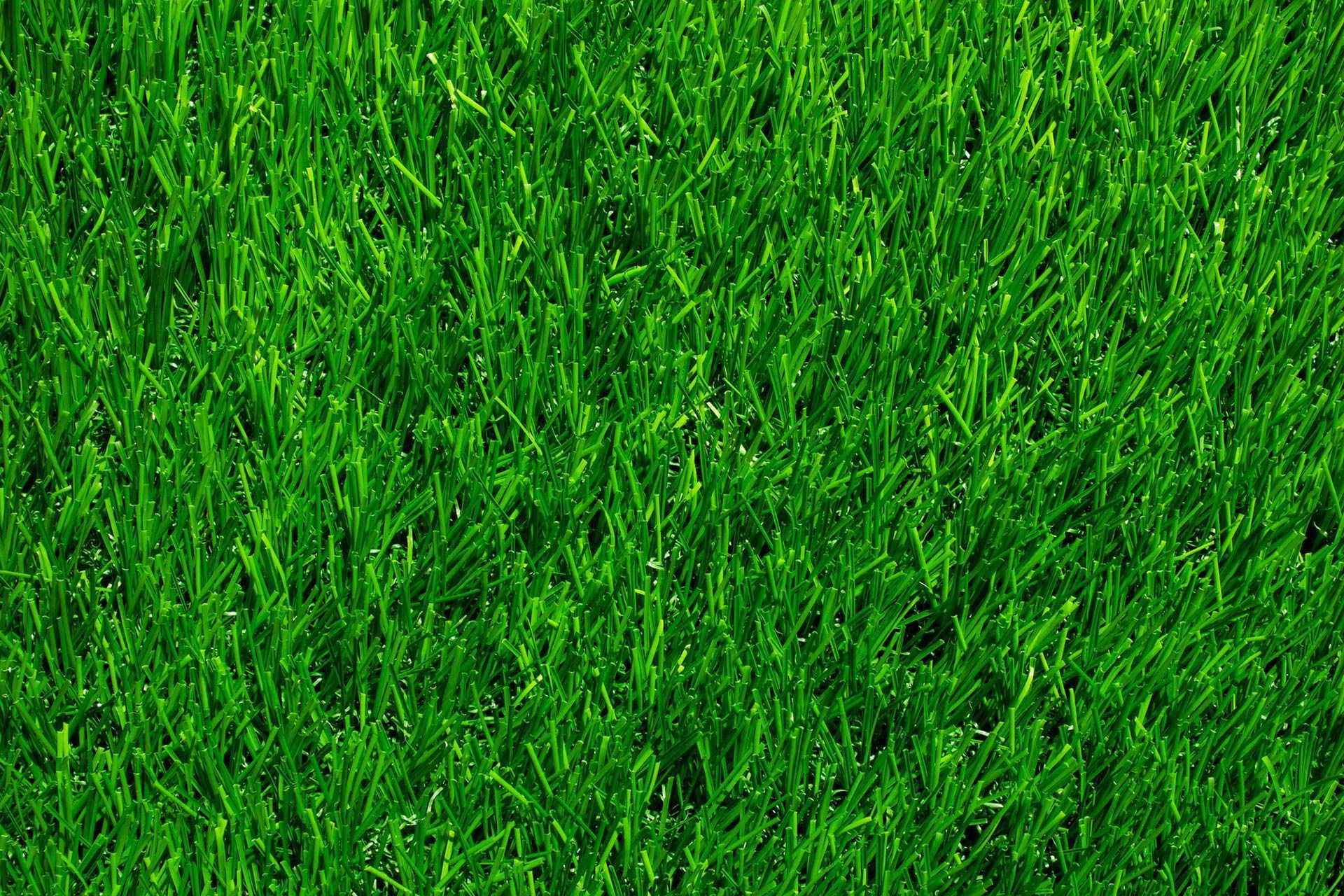 An aerial view of a lush synthetic grass 