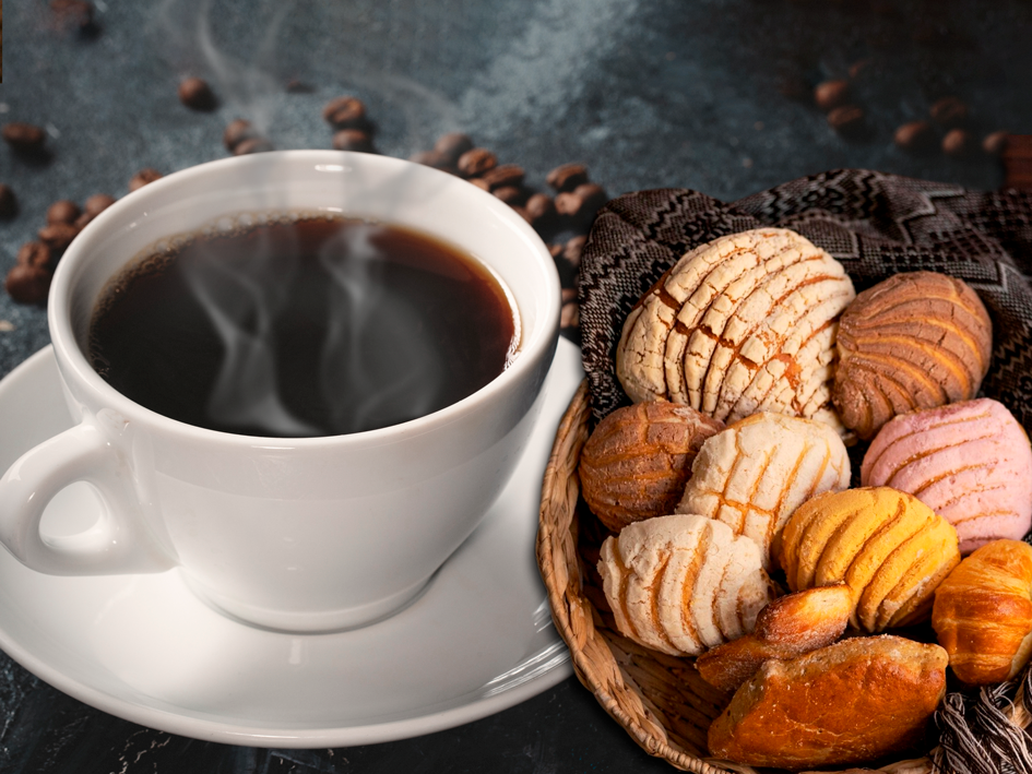 Variedad de pan dulce, y el mas delicioso Café de la mas alta Calidad.