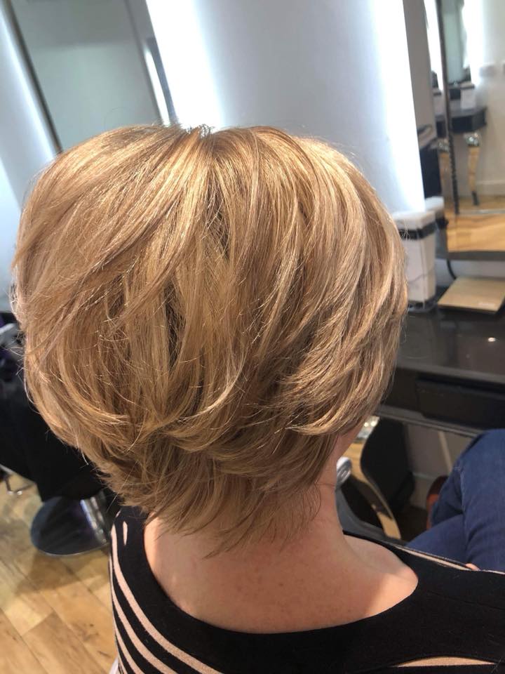 honey blonde hair cut