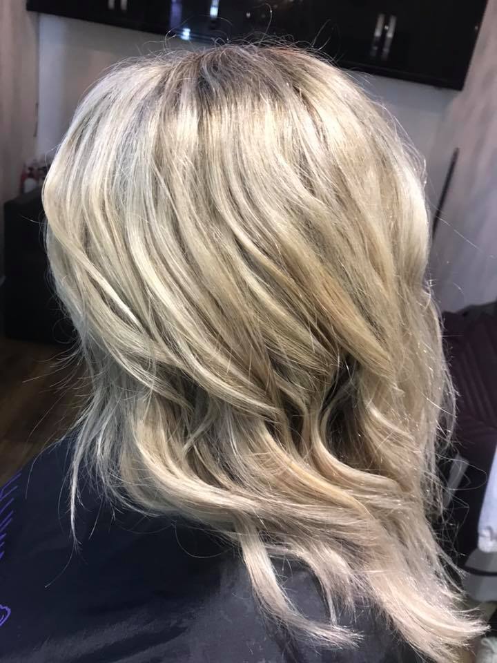 ash blonde layered hair cut