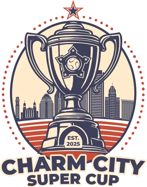 Charm City Super Cup logo. Youth soccer tournament.