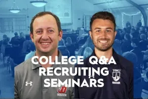 Pictures of college coaches Ted Zingman and Shane Kohler providing seminars for college recruiting