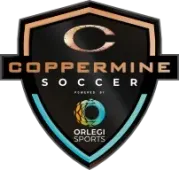 Coppermine Soccer Cub Logo Logo for Coppermine Soccer featuring a shield design with copper lettering and the Orlegi Sports branding.