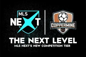 A logo for mls next and coppermine soccer teams