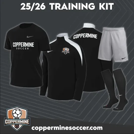 Coppermine soccer is offering a 25/26 training kit