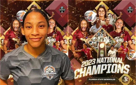 a poster for the 2023 national champions florida state seminoles with  Leilanni Nesbeth