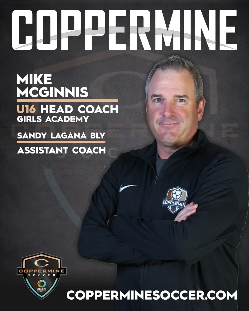 Mike McGinnis U16 Girls Academy Head Coach with Sandy Lagana Bly Assistant Coach Coppermine Soccer Club