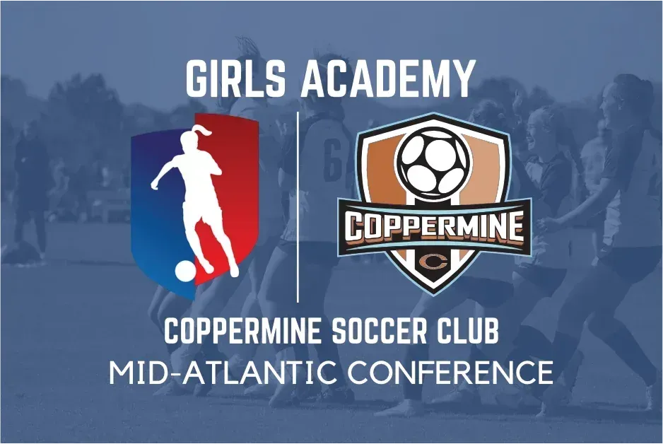 a poster for girls academy coppermine soccer club mid-atlantic conference