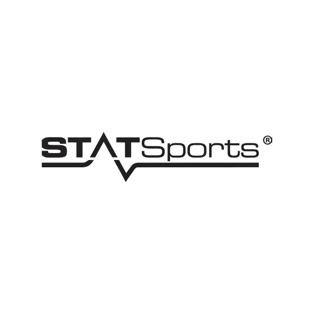 A black and white logo for a company called statsports.