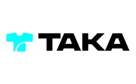 The taka logo is blue and black on a white background.