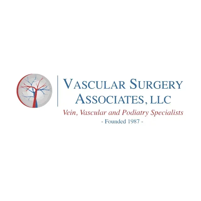 Logo for Vascular Surgery Associates, with a tree design inside a circle and text.