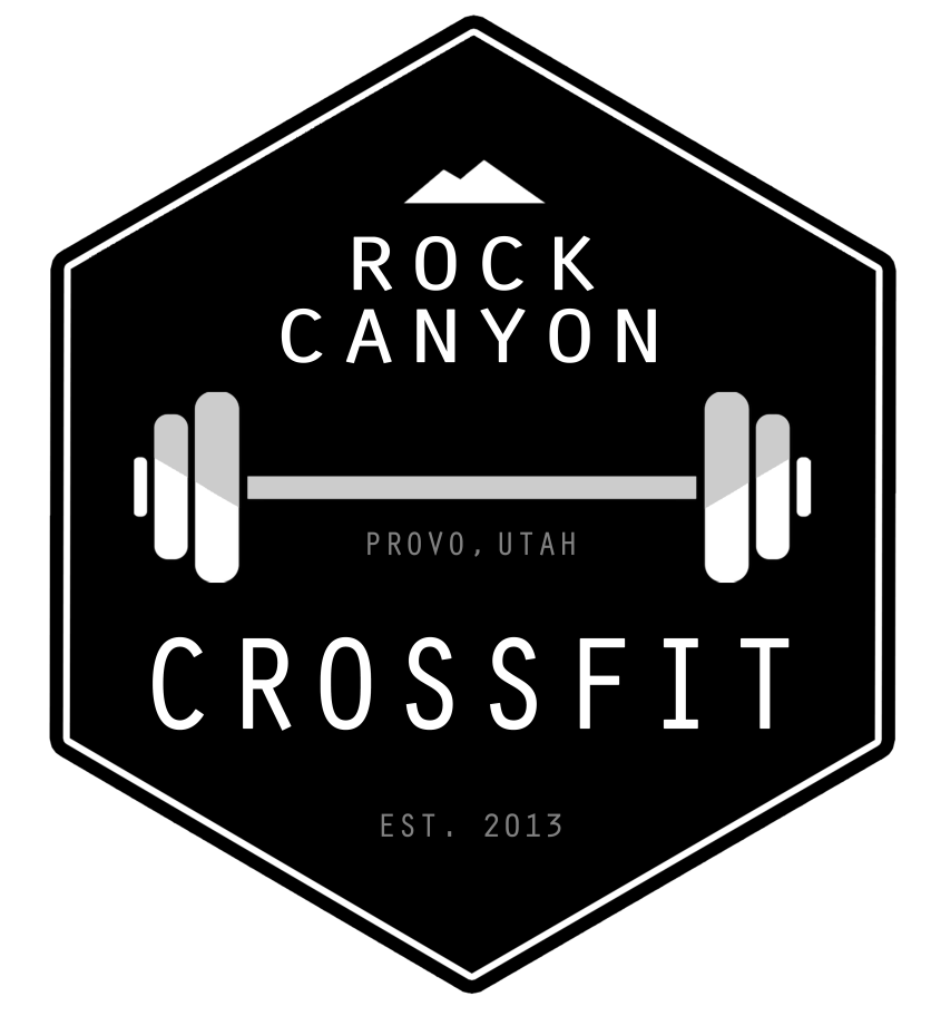 A black and white logo for rock canyon crossfit