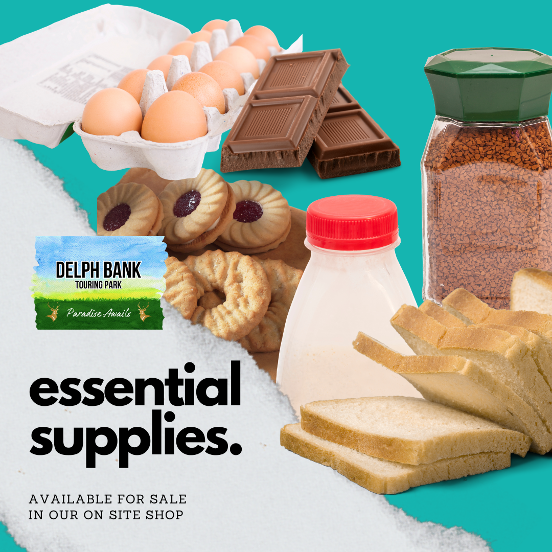 Essentials including bread and milk are available at Delph Bank Touring Park in Holbeach Lincolnshire