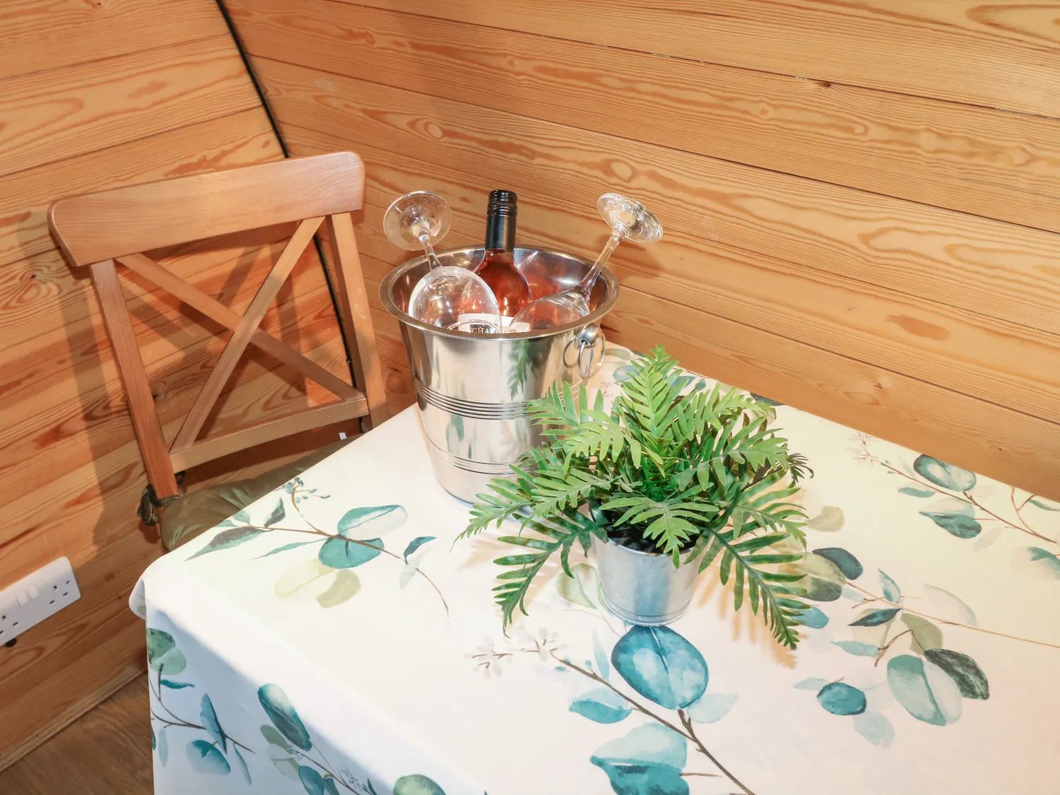 Outside glamping camping pods in Holbeach, Spalding Lincolnshire.