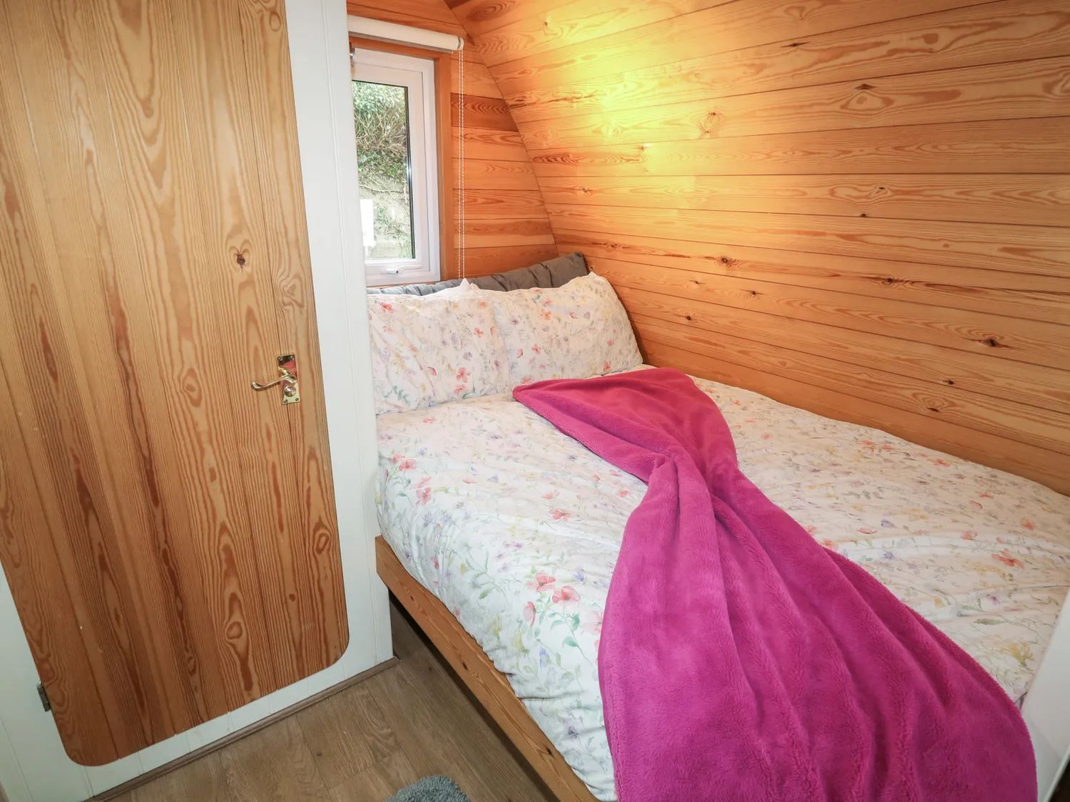 Outside glamping camping pods in Holbeach, Spalding Lincolnshire.