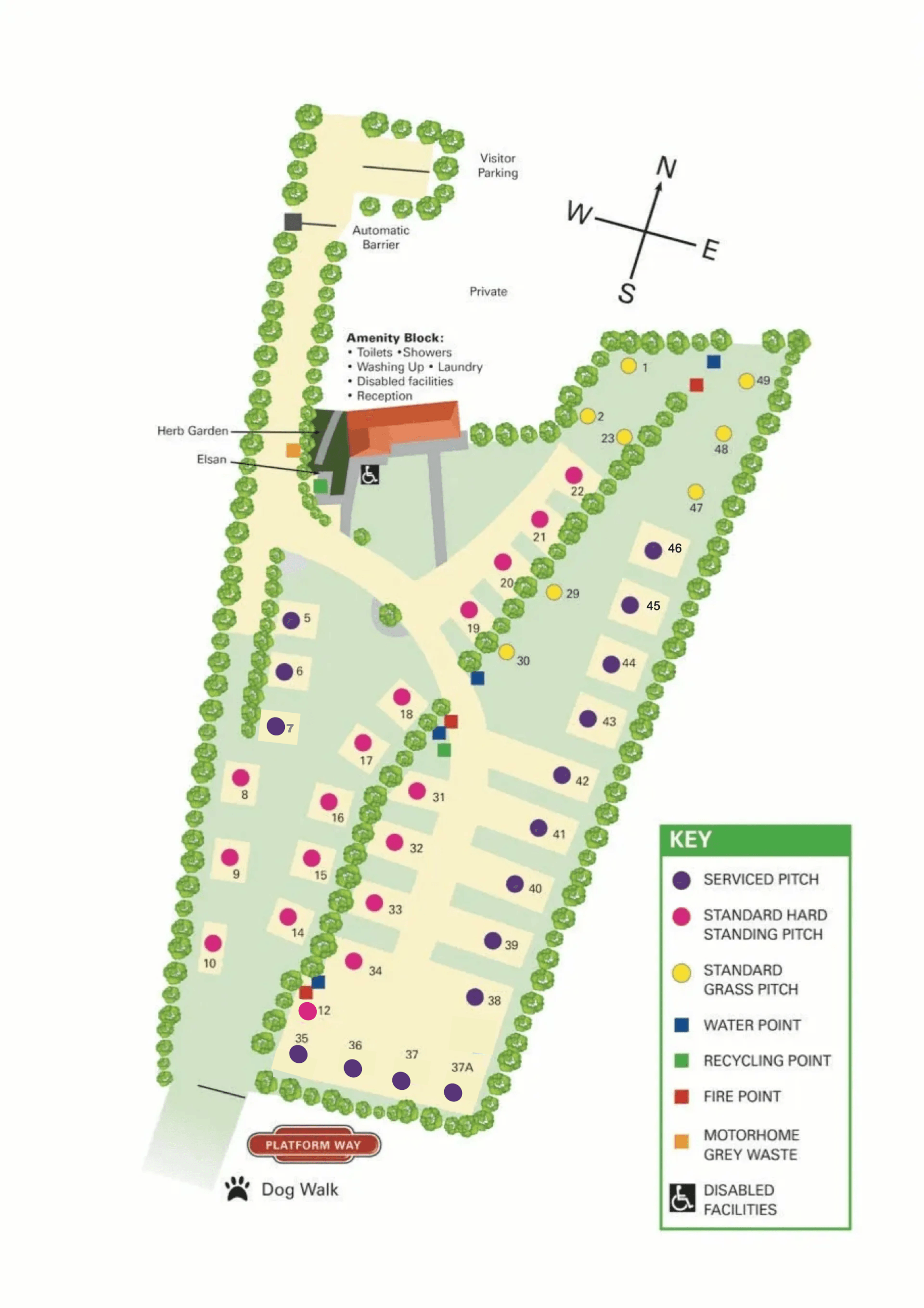 Delph Bank Touring Park - Pitch Plan