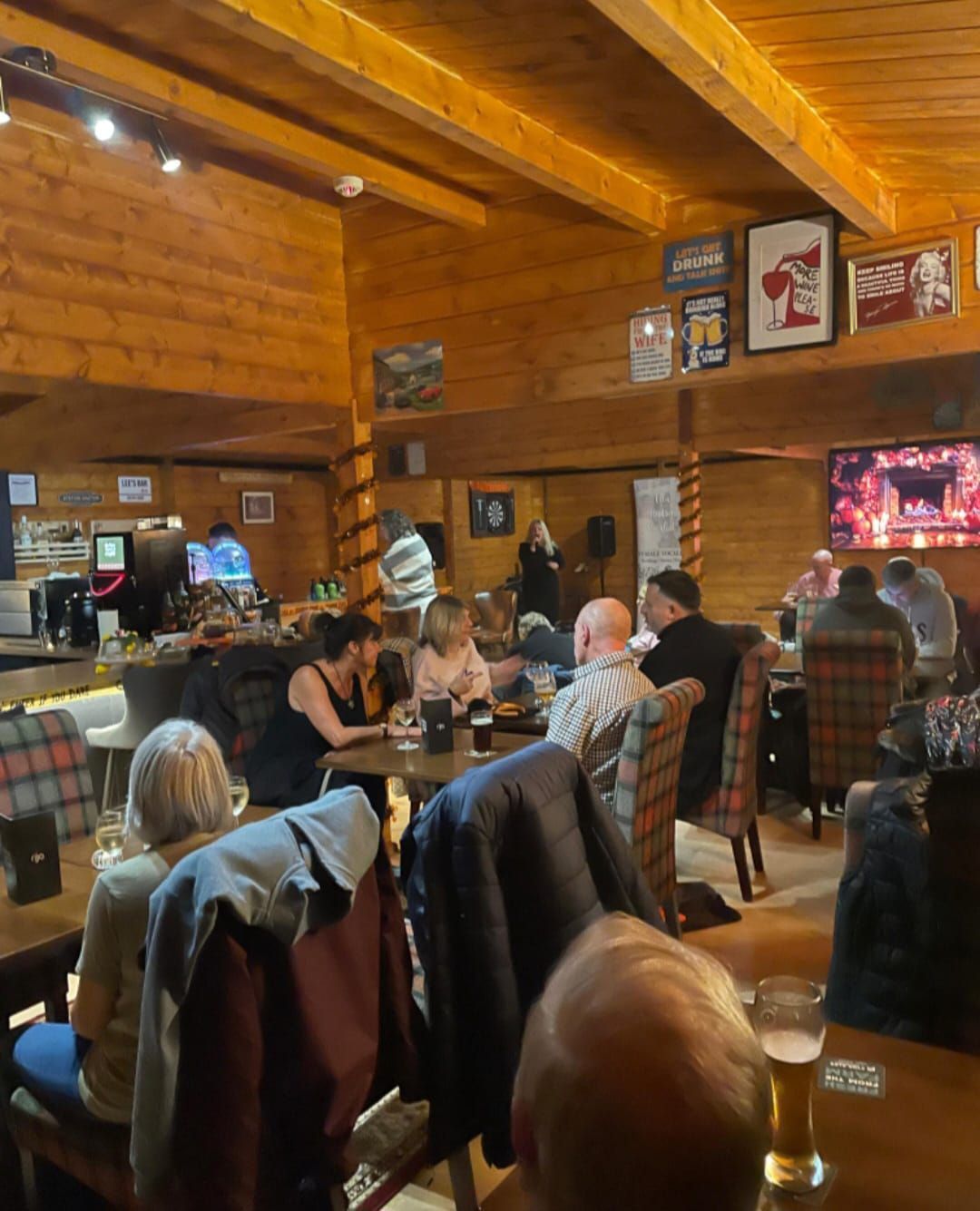 The Clubhouse Lounge at Delph Bank Touring Park - everyone enjoying themselves