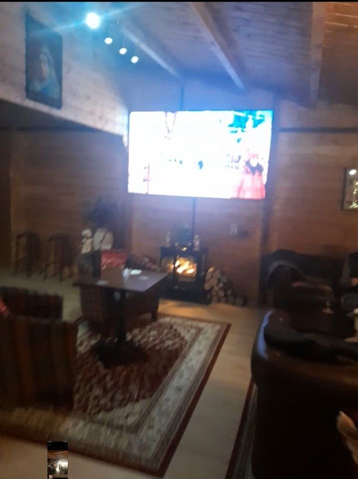 The Clubhouse Lounge at Delph Bank Touring Park - check out the big screen.