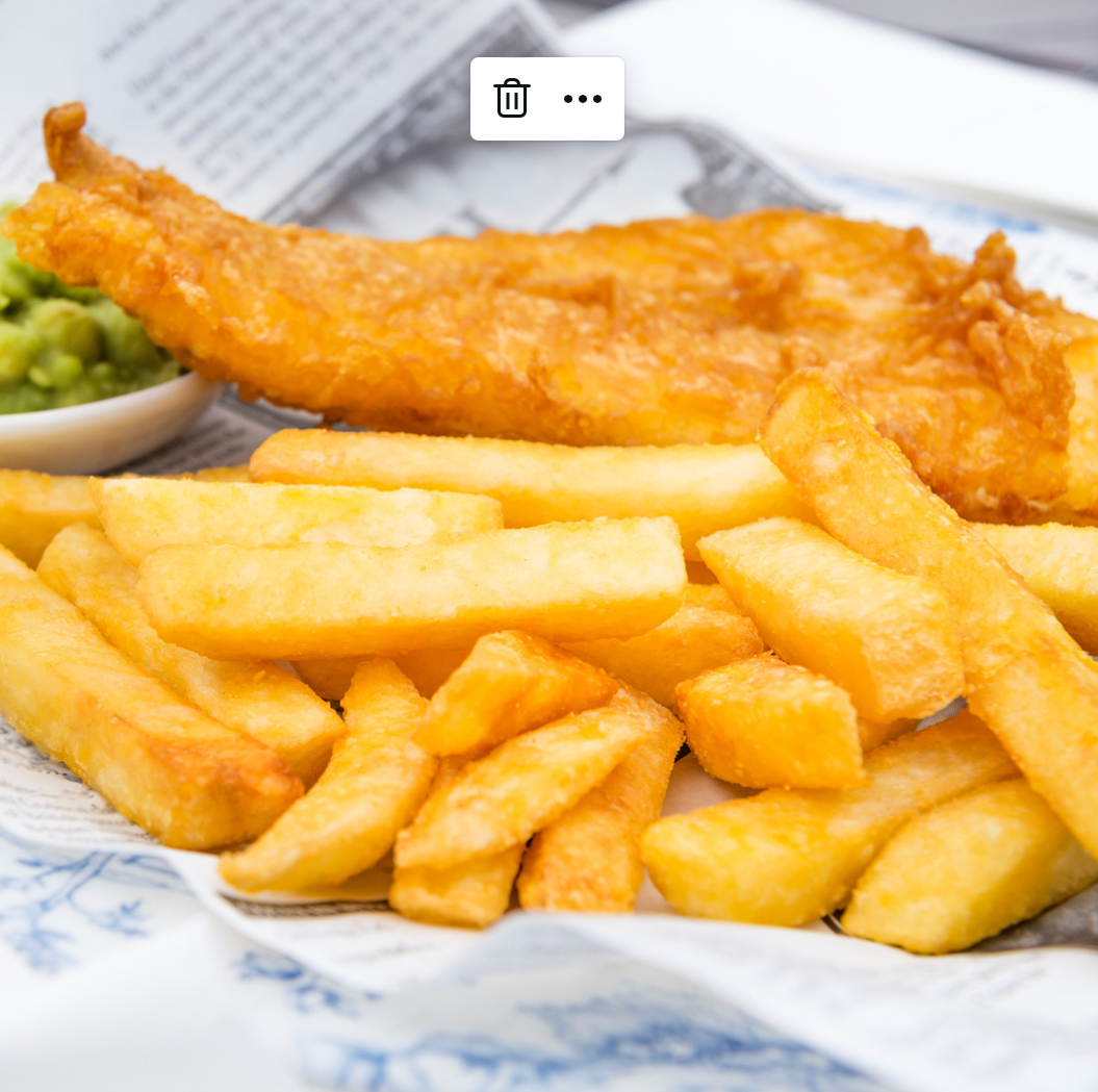 Yummy fish and chip. Sample their Brazilian sauces!