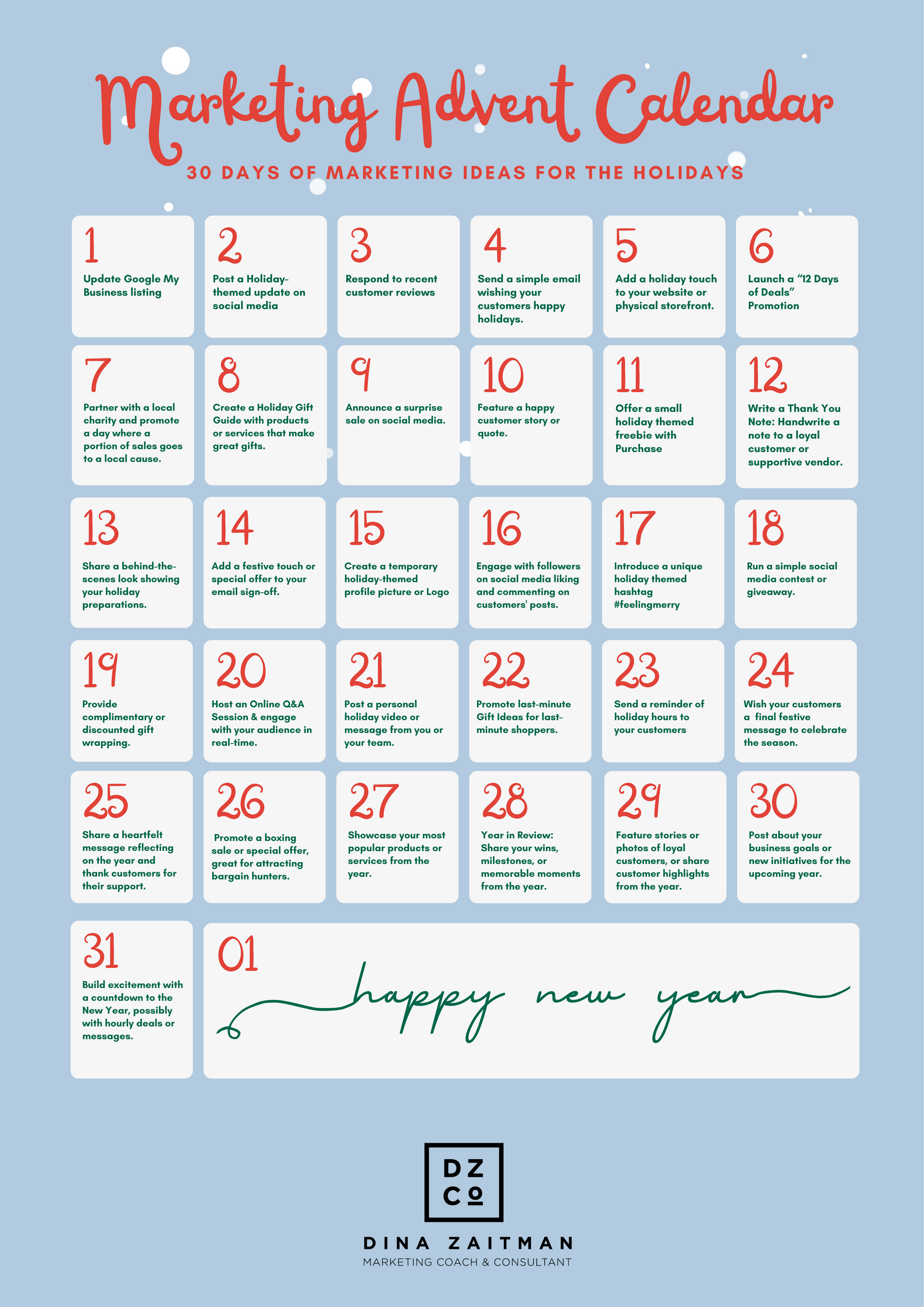 Marketing Advent Calendar for Small Business Owners